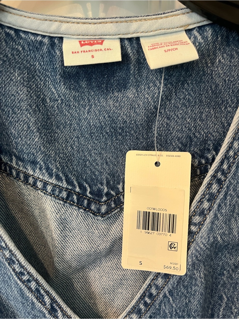 NWT Levi’s Women’s Vianna Denim Button-Front Dress, Size Small - Picture 5 of 10